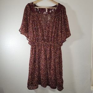 Xhilaration Dress Floral Print With Elastic waist